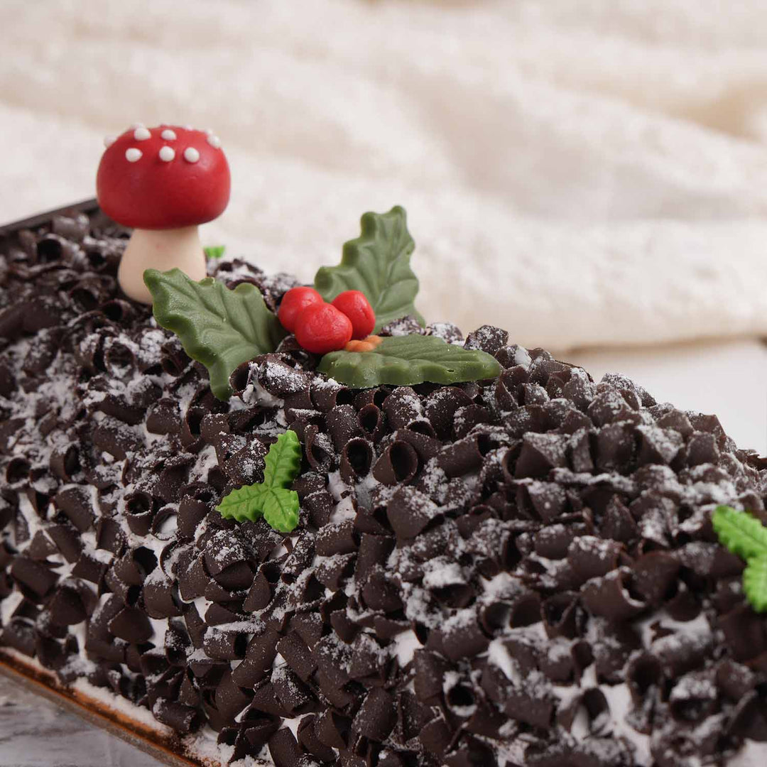 Festive Christmas Black Forest Yule Log Cake - Perfect Holiday Treat