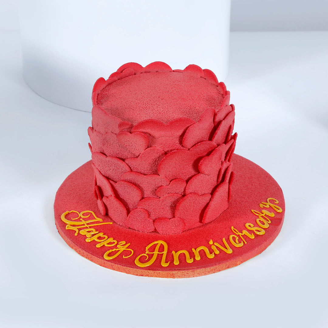 Elegant Heart-Themed Chocolate Fondant Cake