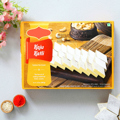 Devotional Kids Rakhi Set And Kaju Katli