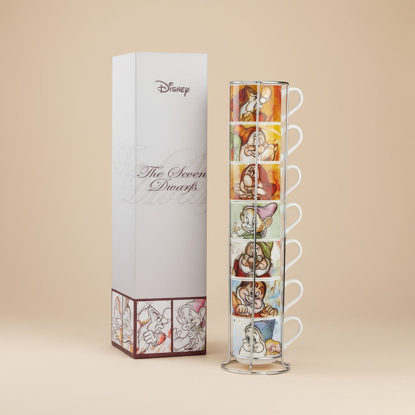 Disney "7 Dwarfs" Espresso Porcelain Cups | Set of 7