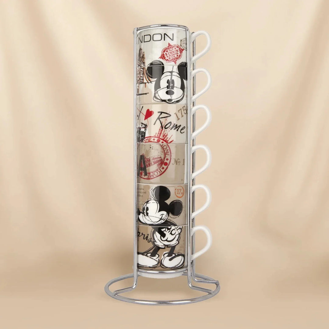 Disney Mickey Mouse Porcelain Espresso Cup Set with Sugar Bowl | Exclusive City Collection