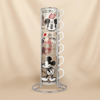 Disney Mickey Mouse Porcelain Espresso Cup Set with Sugar Bowl | Exclusive City Collection