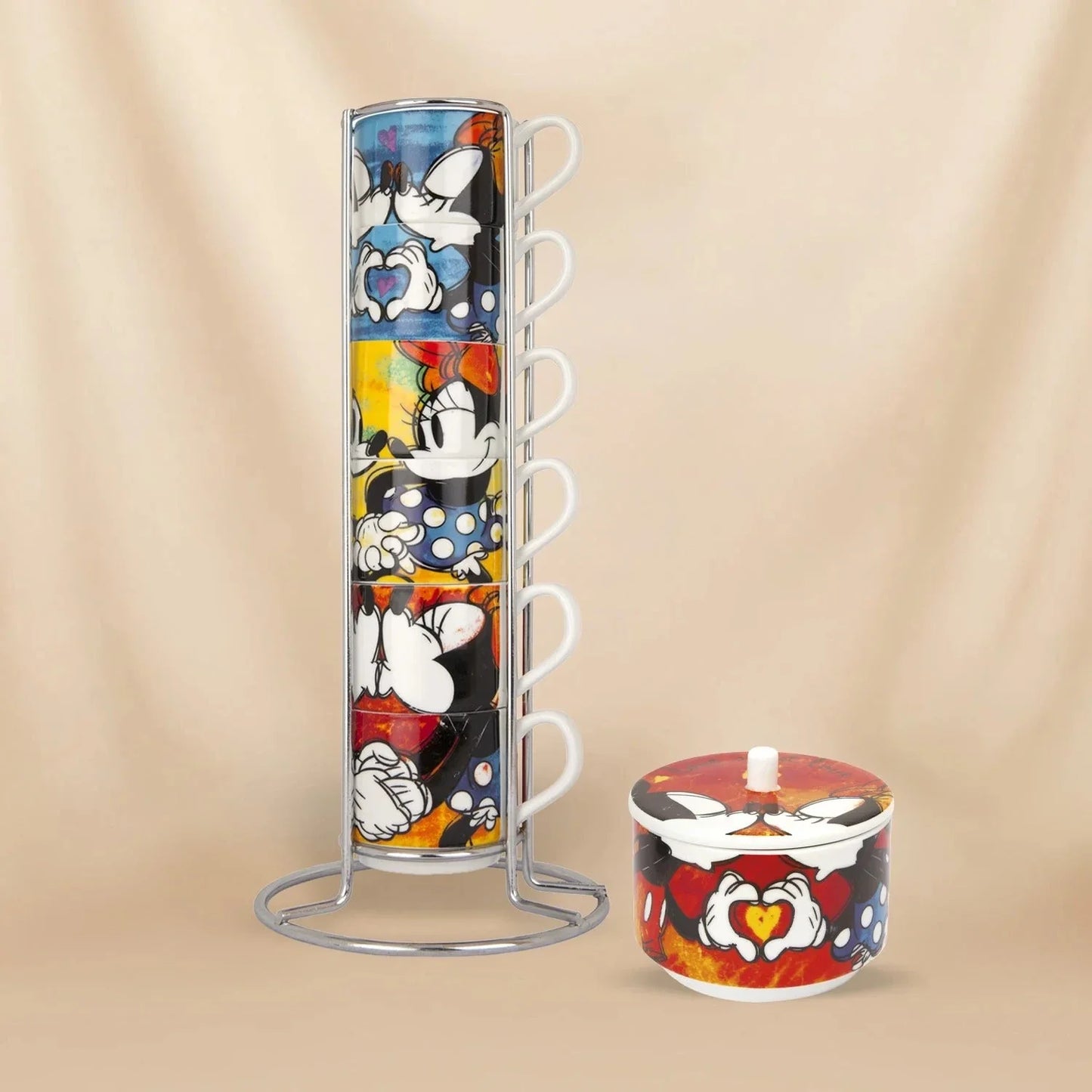 Disney Mickey Mouse Porcelain Espresso Cups & Sugar Bowl Set | Love Collection Gift