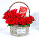 Radiant Red Roses with Luxurious Lindt Chocolate Basket