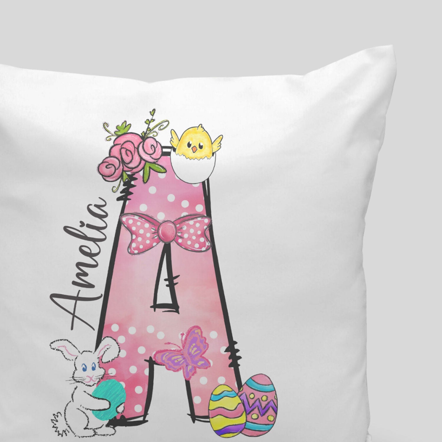 Easter Name Initials Cushion
