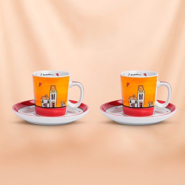 Egan Le Casette Red Coffee Cup | Set Of 2 Pieces