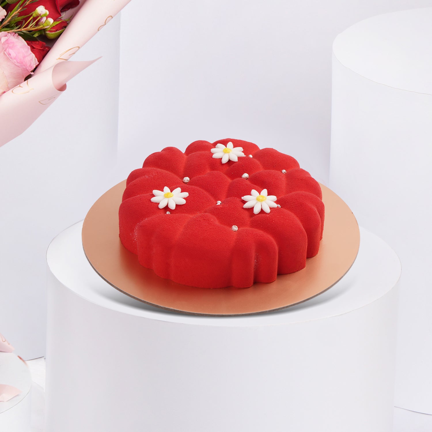 Elegant Duo Of Roses | Red Velvet Cake 500gm