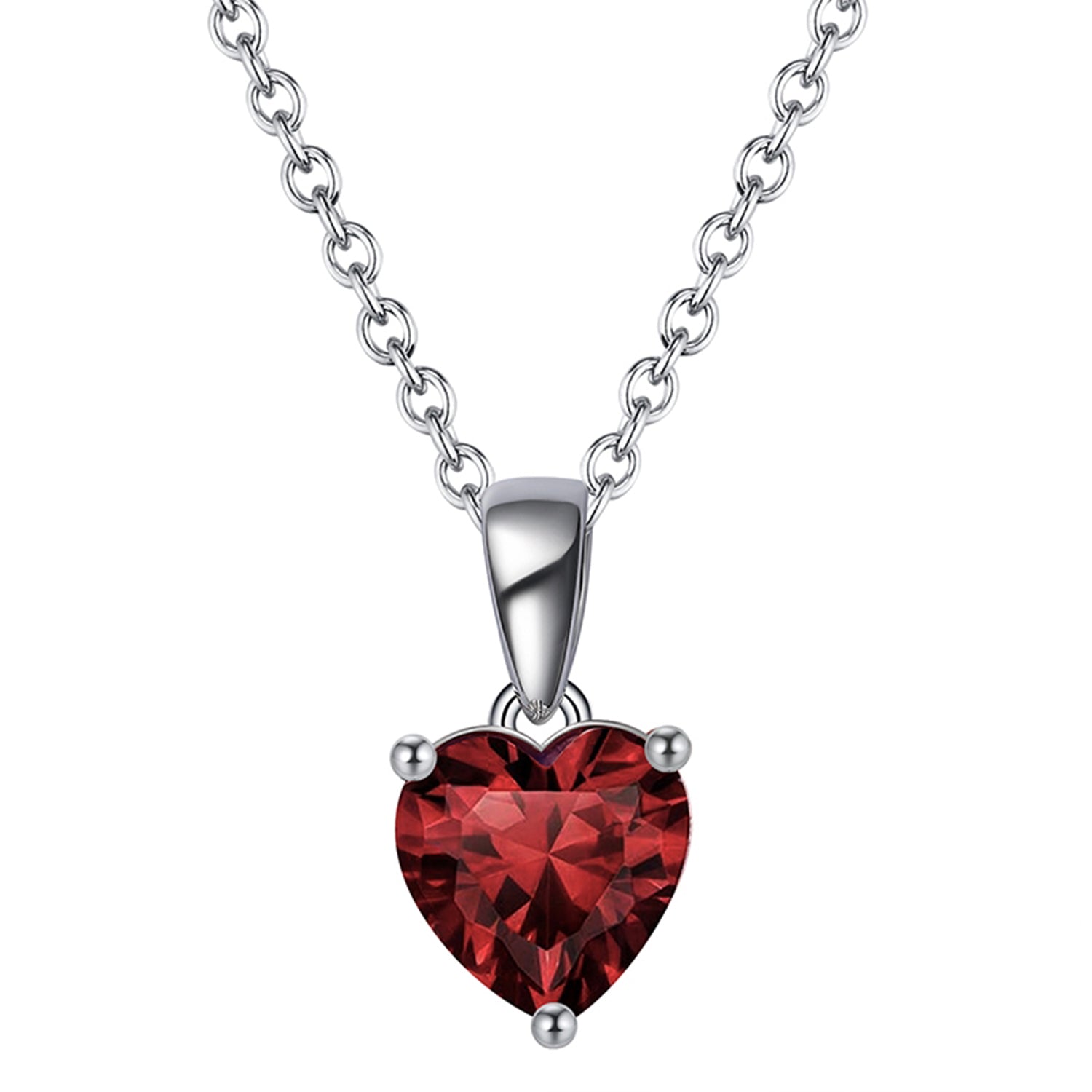 Blossoms of Affection | Heart Glow Silver Necklace