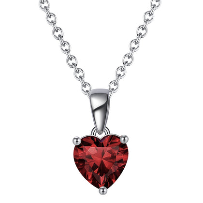 Elegant Rose Box with Heart Glow Silver Necklace