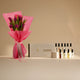 Luxurious Pink Tulips Bouquet with Alghawaly Unisex Perfume Set