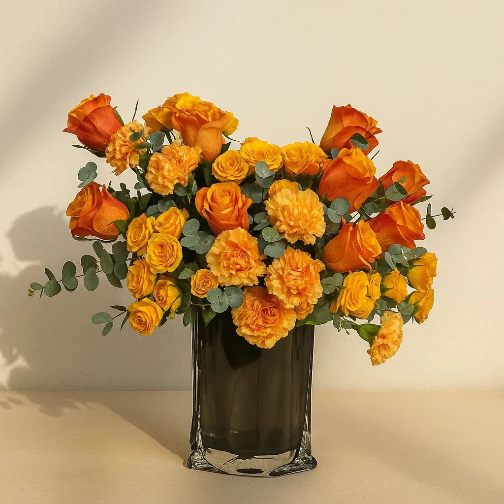 Ember Rose & Carnation Symphony Bouquet