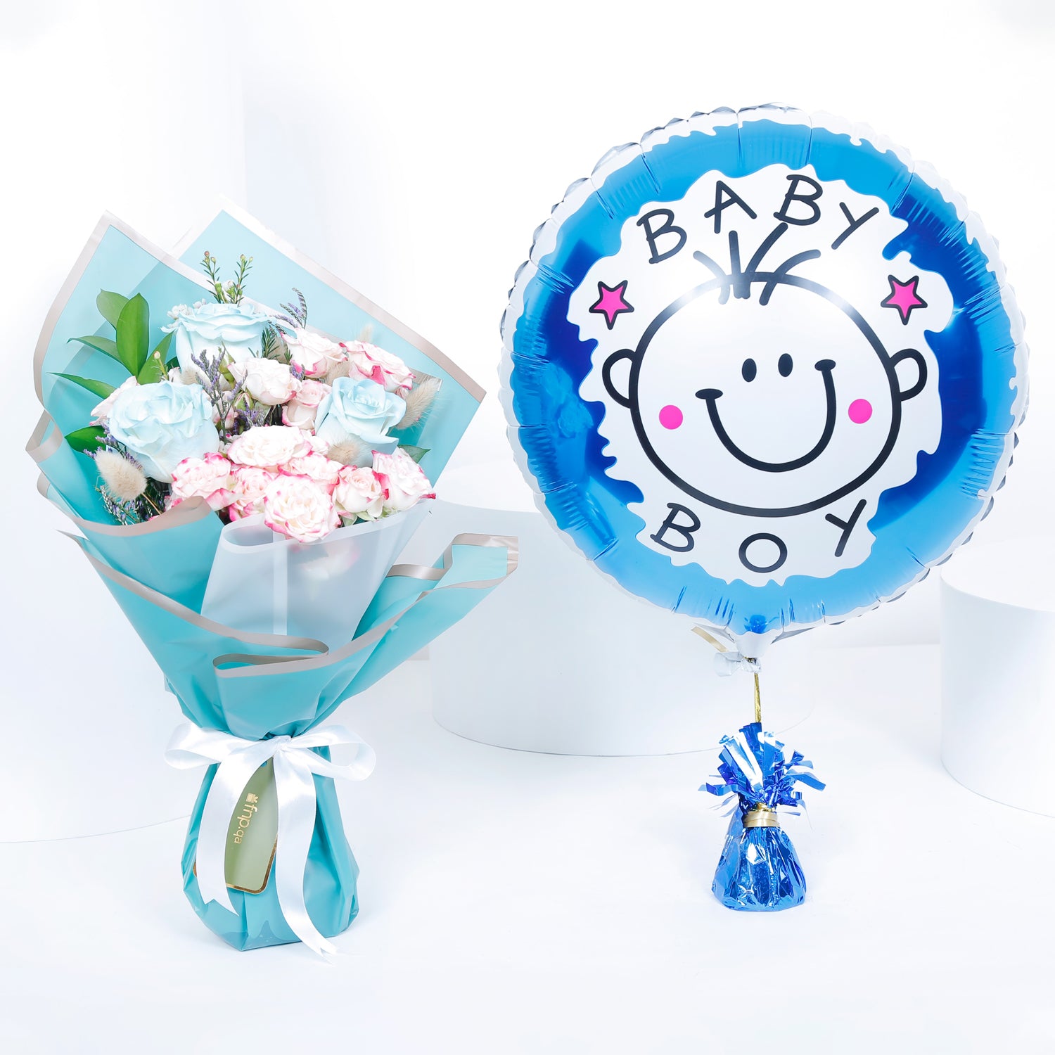 Empire Chocolate | Baby Blue Box 25 Pcs N Bouquet N Baby Boy Balloon