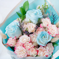 Empire Chocolate | Baby Blue Chocolate Box 25 Assorted Pieces & Hand Bouquet