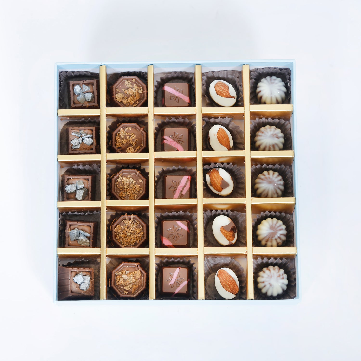 Empire Chocolate | Baby Blue Chocolate Box 25 Assorted Pieces & Hand Bouquet