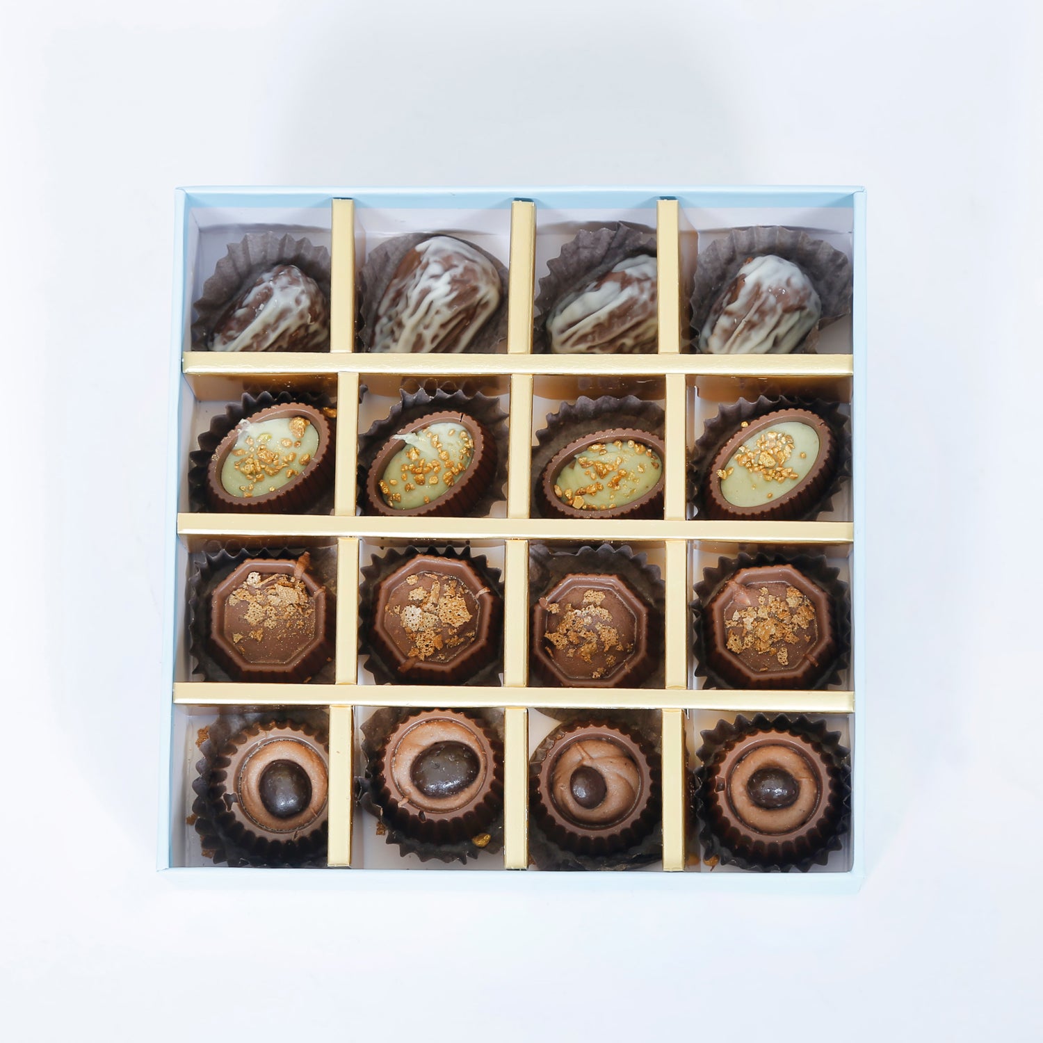 Empire Chocolate | Baby Blue Chocolate Box 16 Assorted Pieces & Hand Bouquet