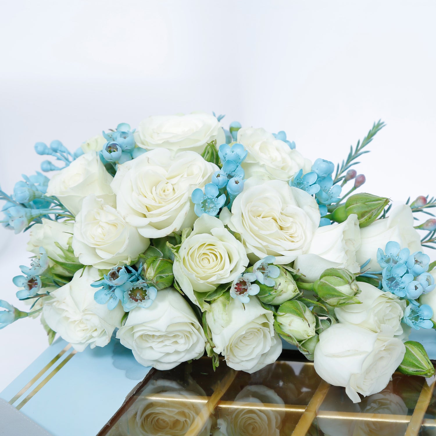 Empire Chocolate | Baby Blue Chocolate Box 35 Assorted Pieces & Baby Rose
