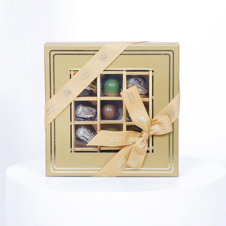 Empire Chocolate | Gold Chocolate Box 25 Assorted Pieces & Hand Bouquet