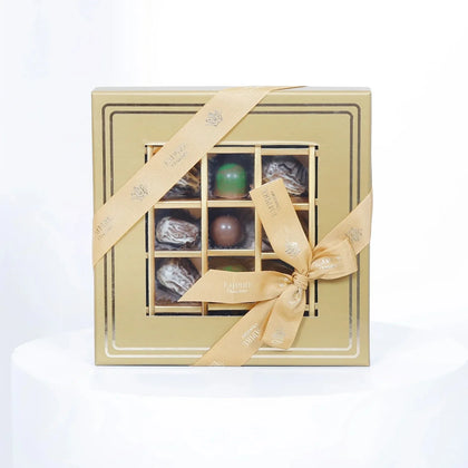 Empire Chocolate | Gold Chocolate Box 25 Assorted Pieces & Hand Bouquet