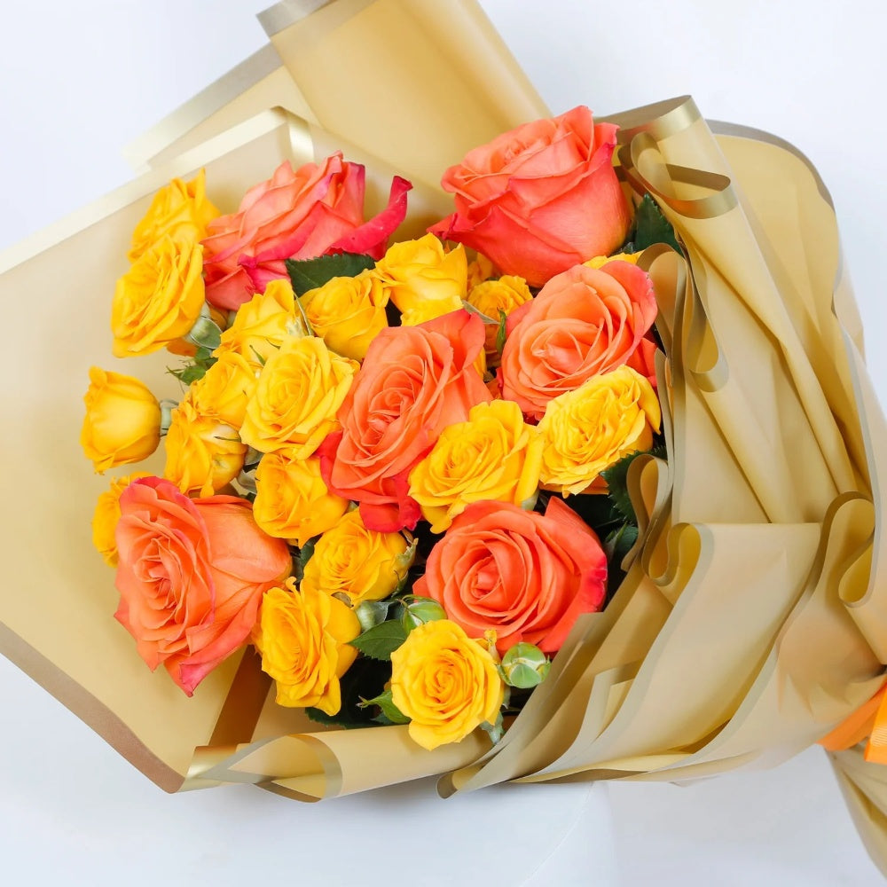 Empire Chocolate | Gold Chocolate Box 25 Assorted Pieces & Hand Bouquet