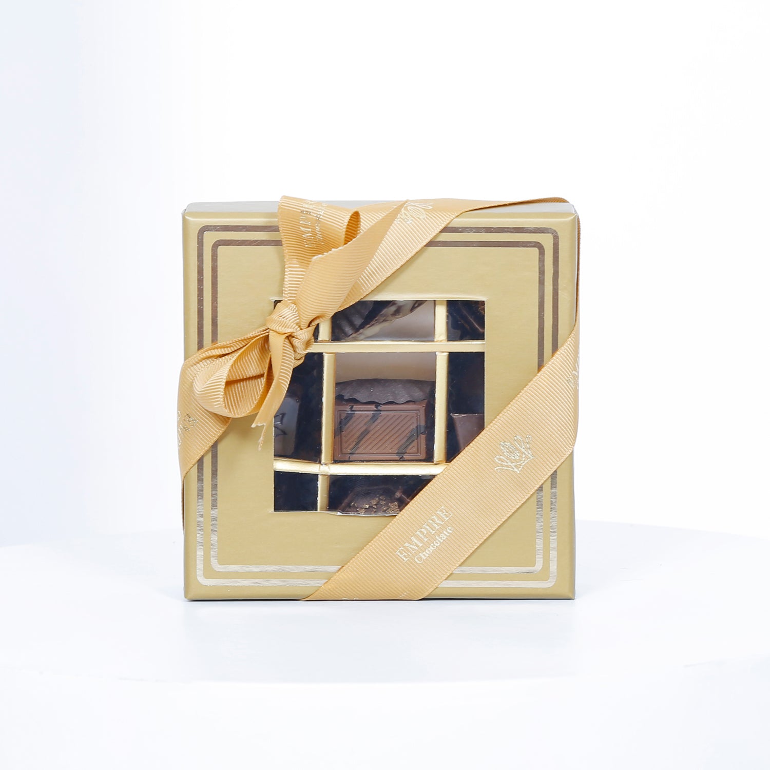 Empire Chocolate | Gold Chocolate Box 9 Assorted Pieces & Hand Bouquet