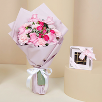 Empire Chocolate & Pink Floral Delight | 9 Assorted Chocolates & Handcrafted Bouquet