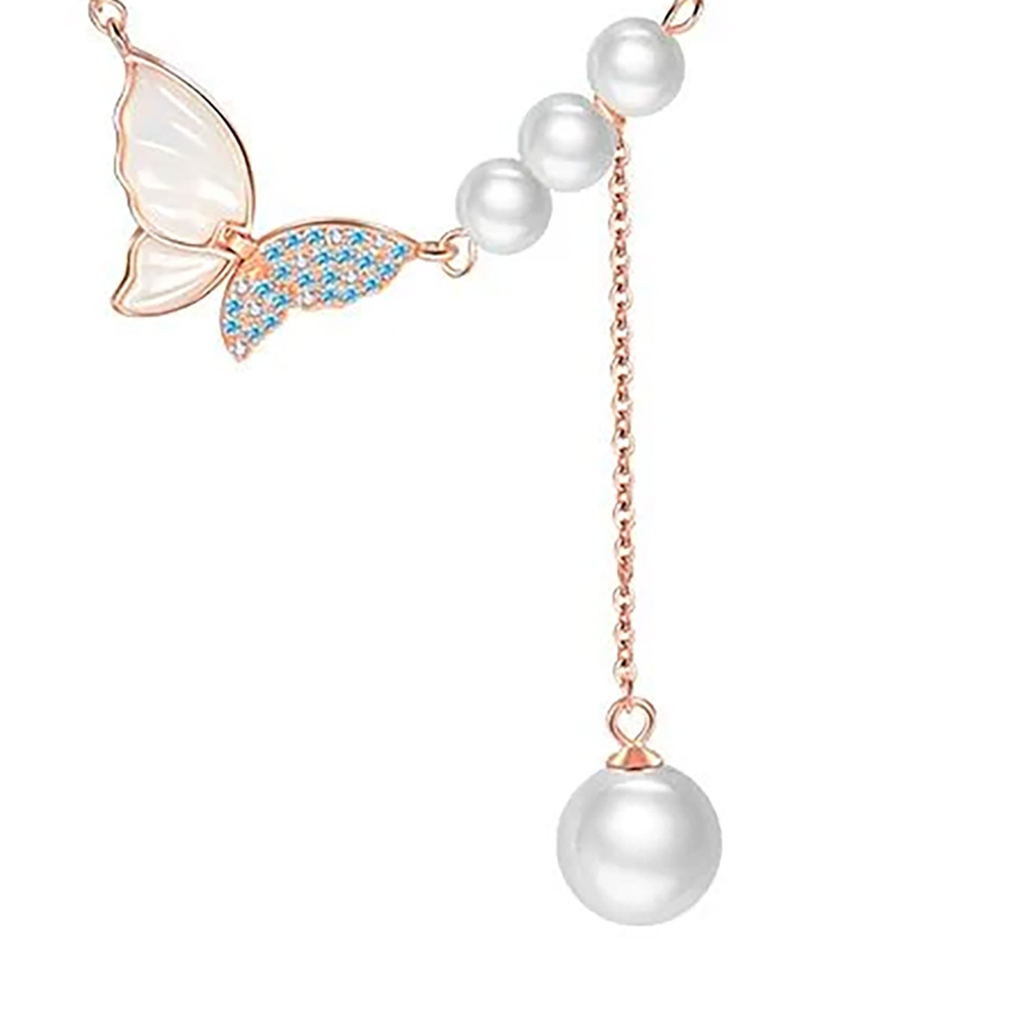 Enchanted Butterfly Pearl Necklace – 925 Sterling Silver