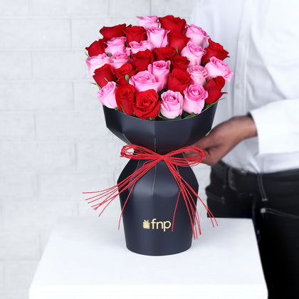 Eternal Love Rose Bouquet: A Luxurious Blend of Red and Pink Roses