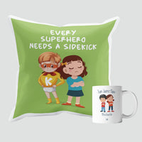 Every Superhero Needs a Sidekick Cushion & Mug