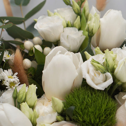 Exquisite Mixed Flowers Black Vase