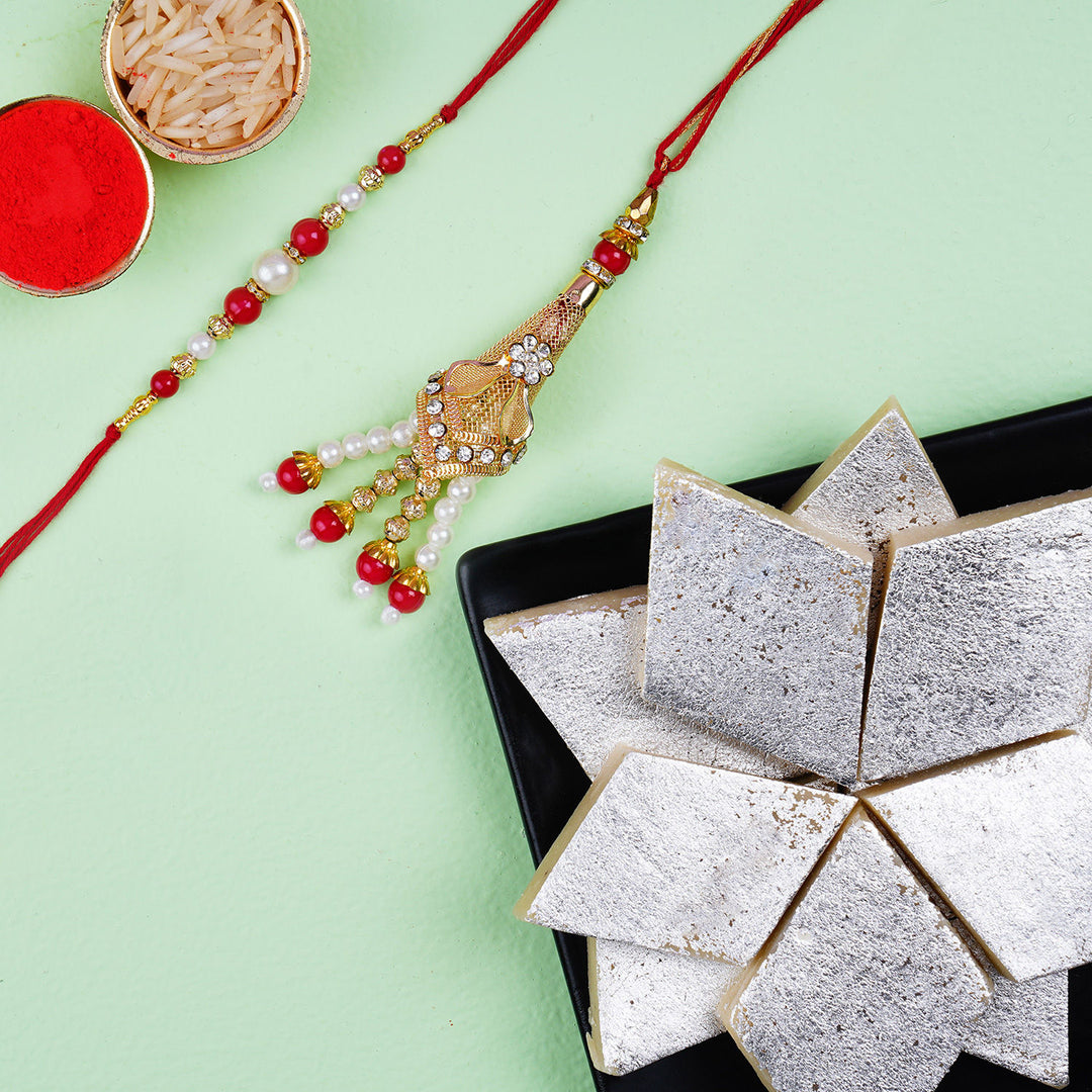 مجموعة راخي بهيا بهابهي الأنيقة مع حلوى كاجو كتلي اللذيذة