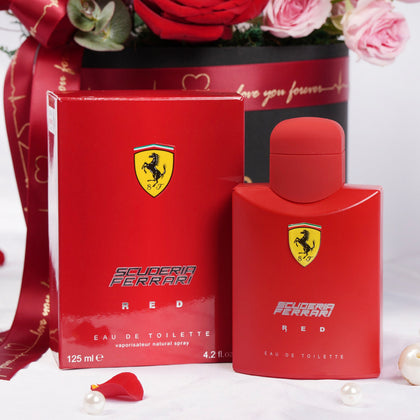 عطر فيراري ريد للرجال وصندوق الزهور