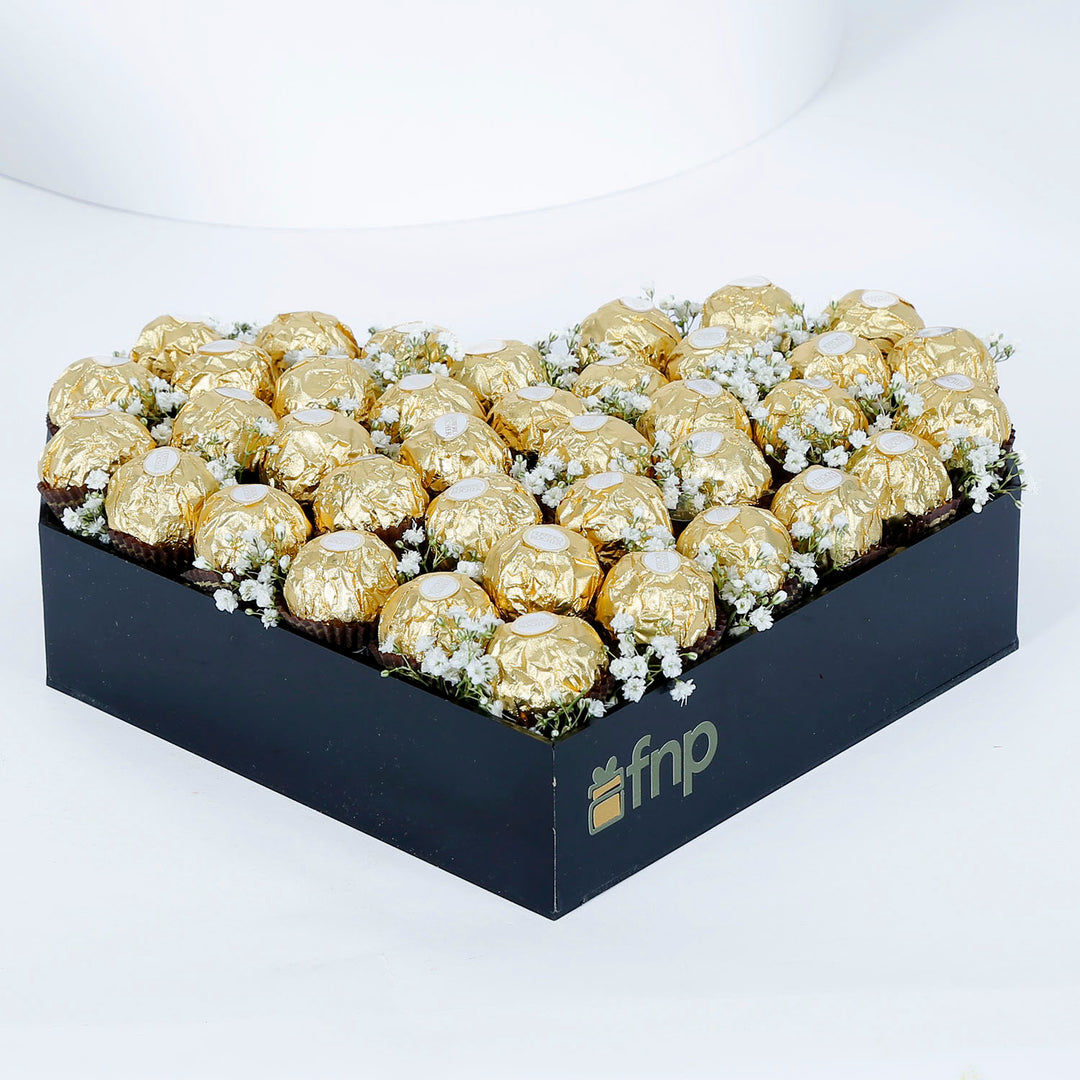 Luxurious Ferrero Rocher Heart-Shaped Chocolate Arrangement