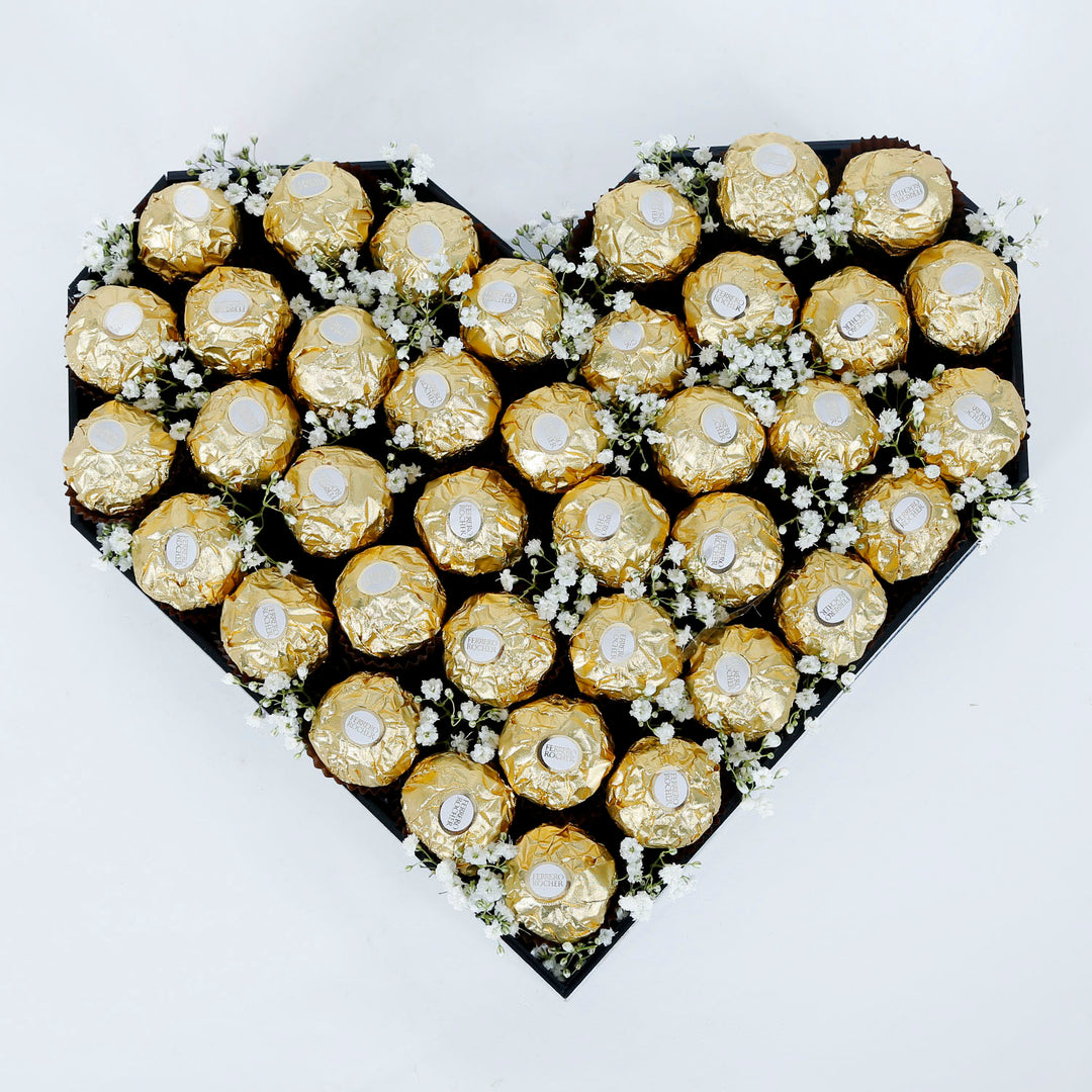 Luxurious Ferrero Rocher Heart-Shaped Chocolate Arrangement