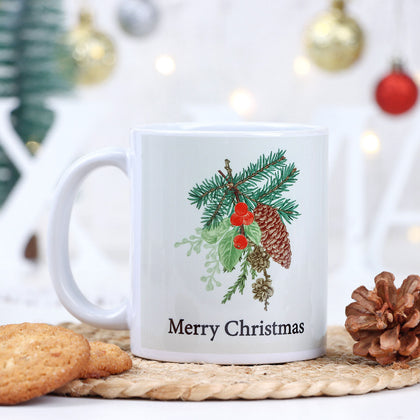 Festive Cheer Ceramic Christmas Mug - Merry Christmas Design