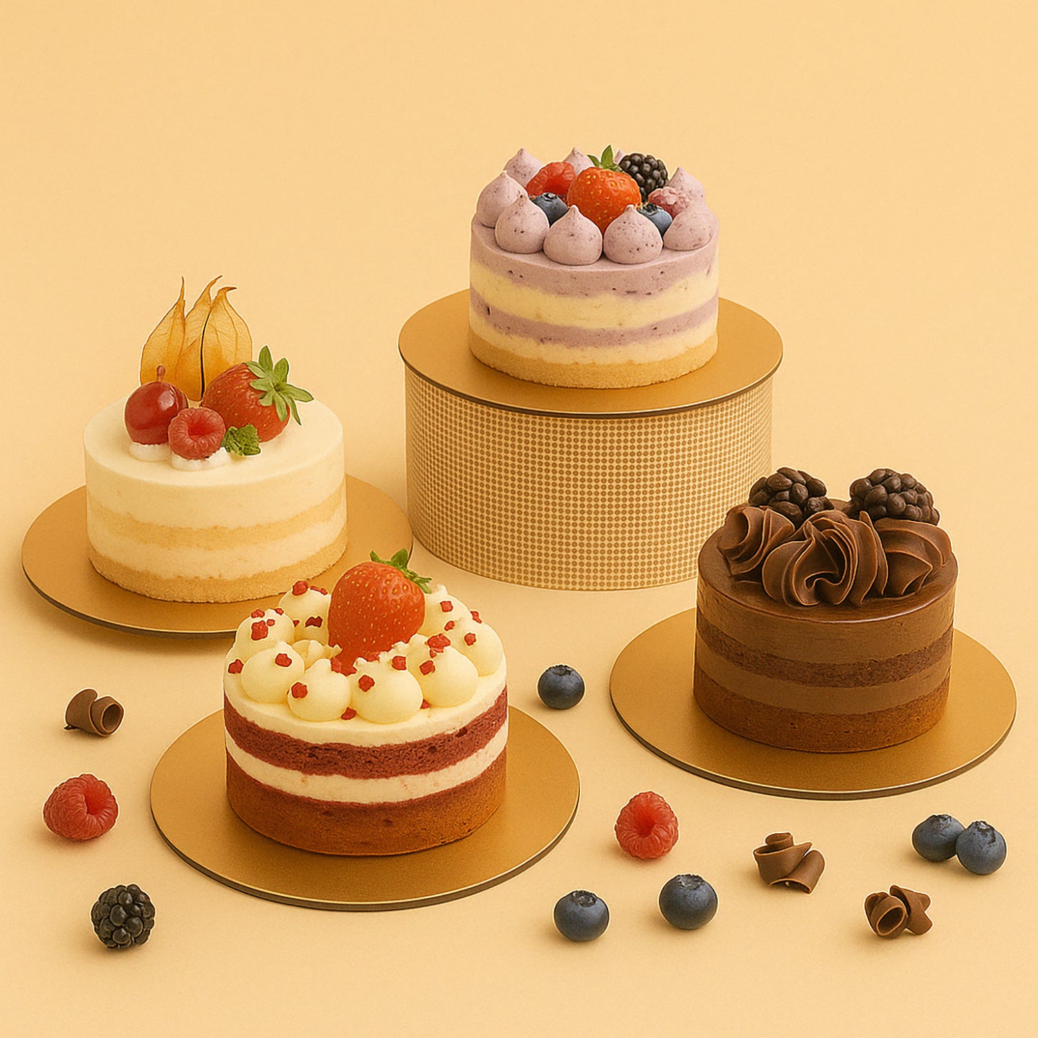 A Quartet of Love Monocakes
