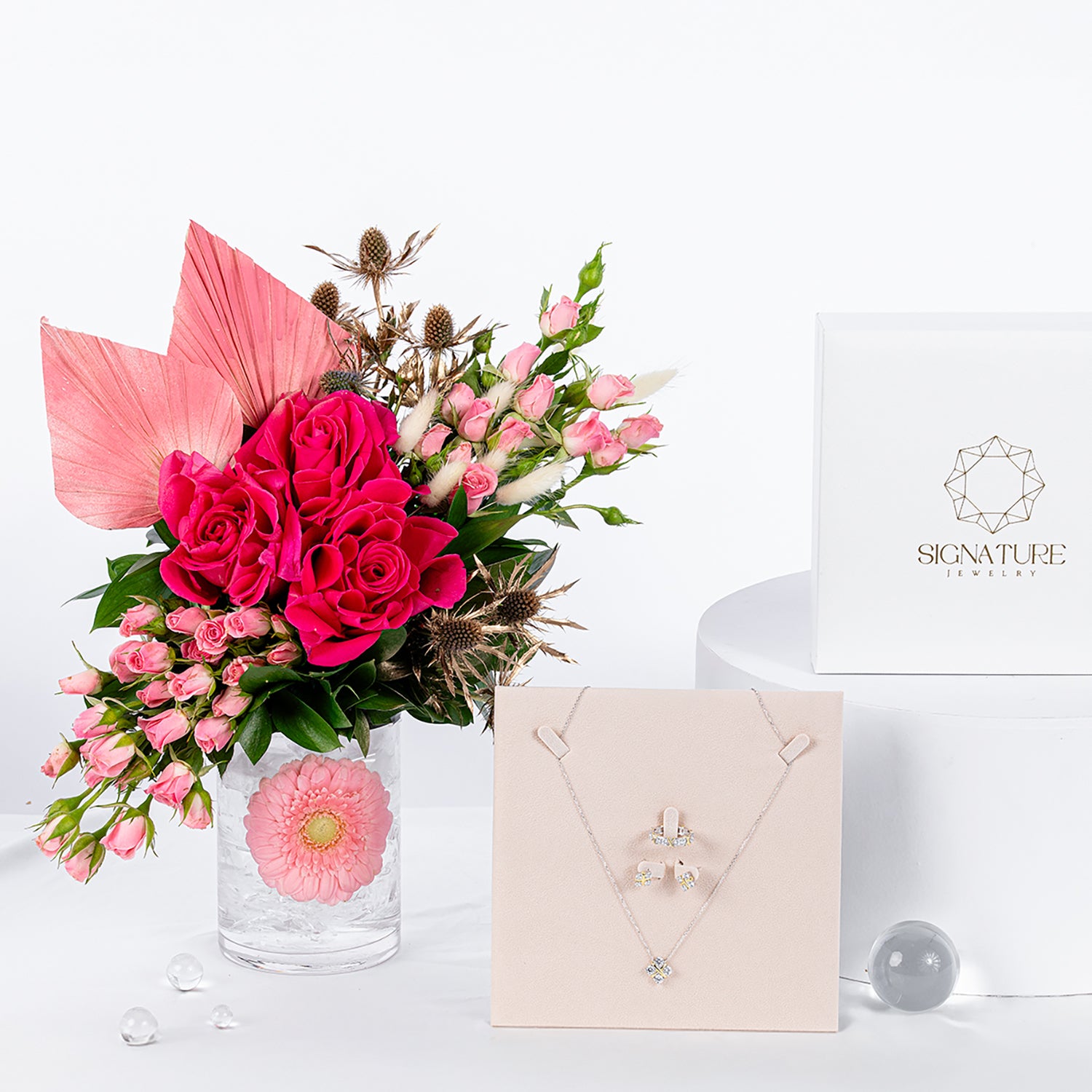 Floral Charm with Necklace