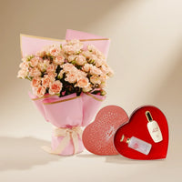 Forever Love for Mom: Peach Roses & Little Hearts Gift Set