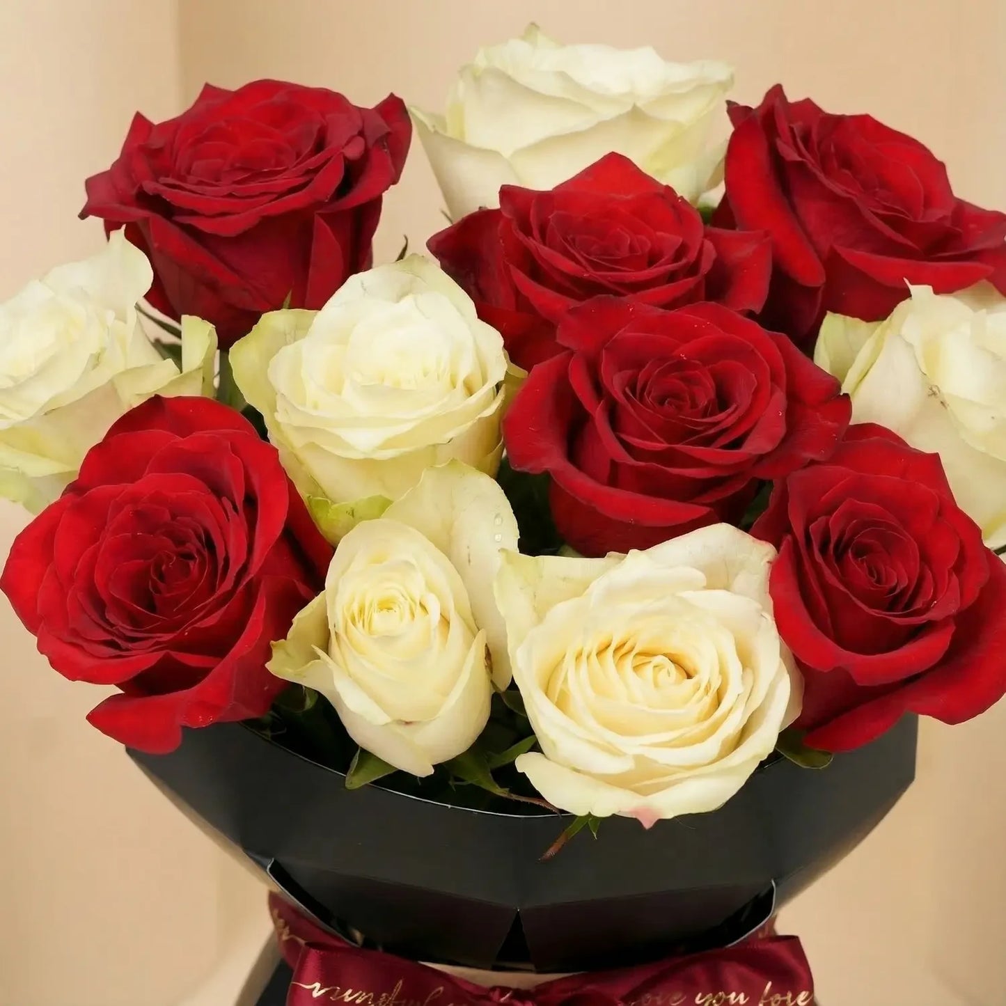 Elegant Peach and Red Rose