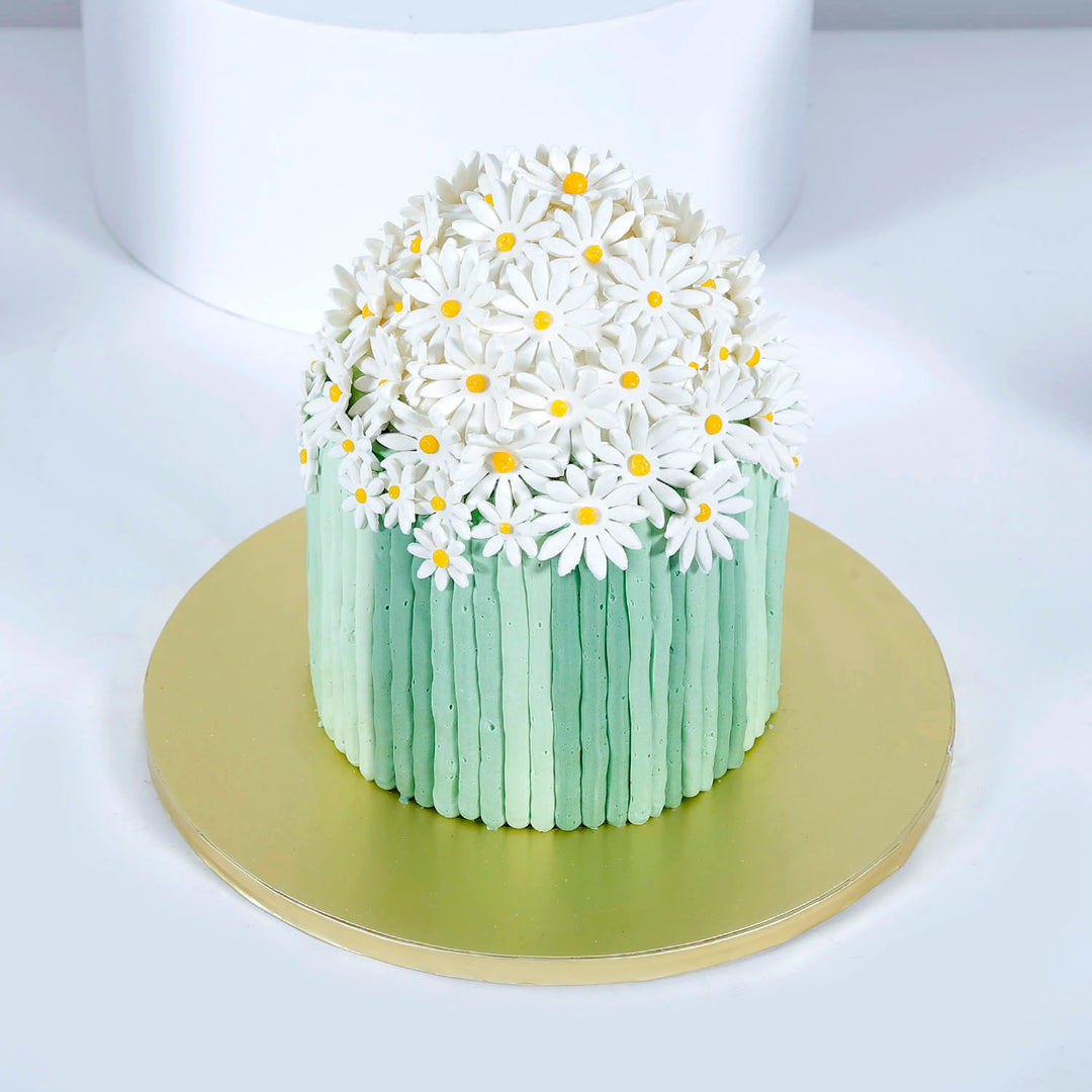 Elegant White Gerbera Bouquet and Chocolate Theme Cake Combo
