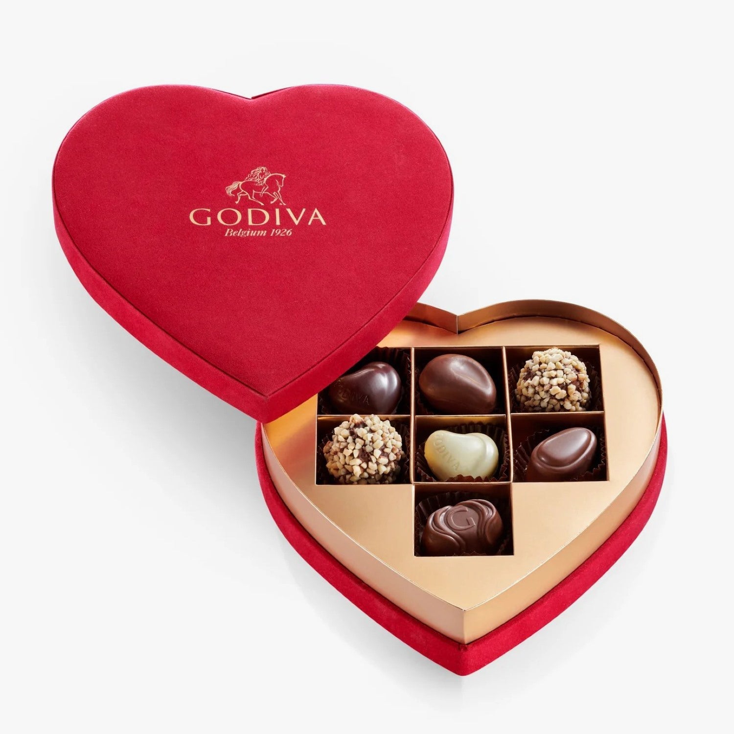 Godiva Chocolate Heart with Red Roses