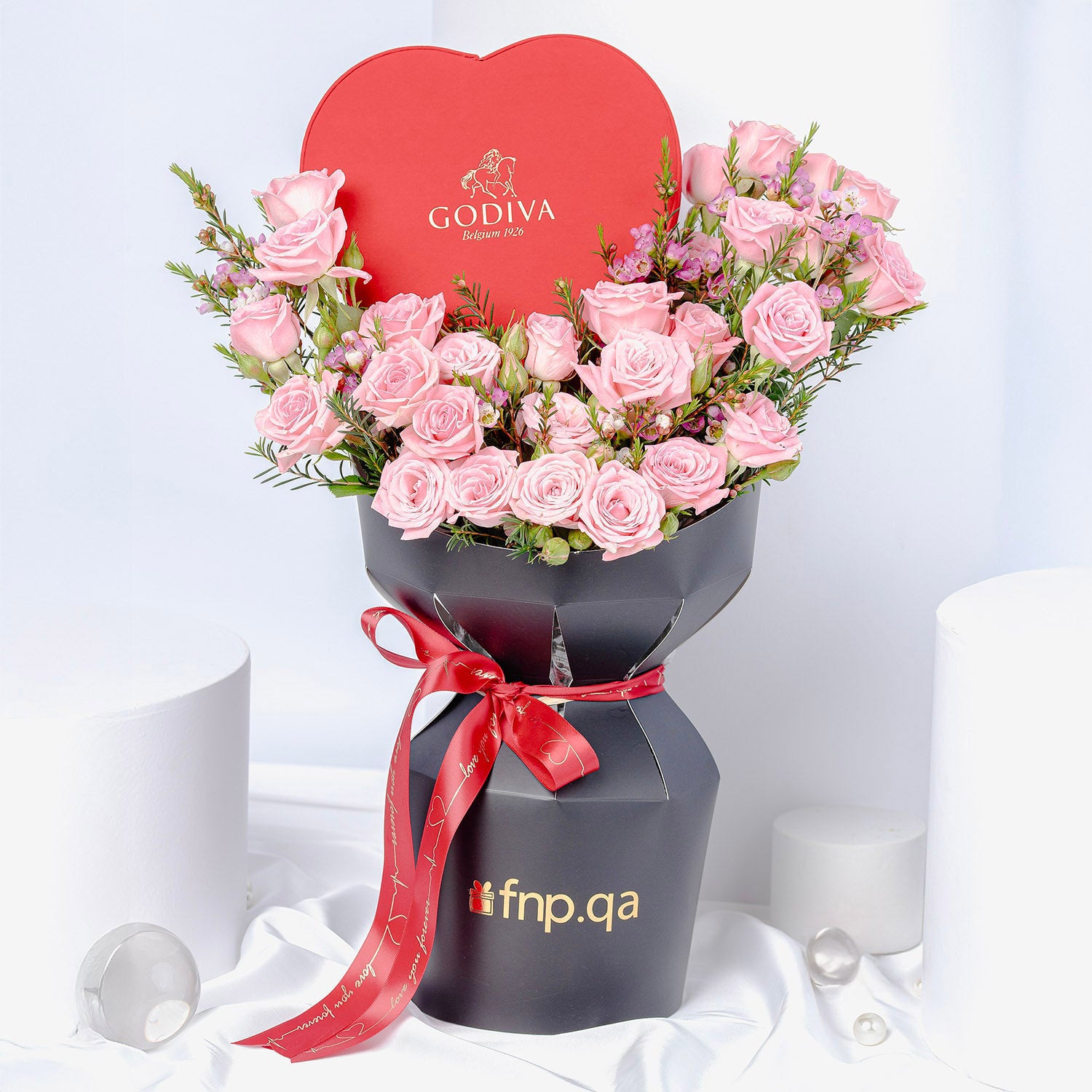 Luxury Heart Bouquet | Godiva Red Gift Box