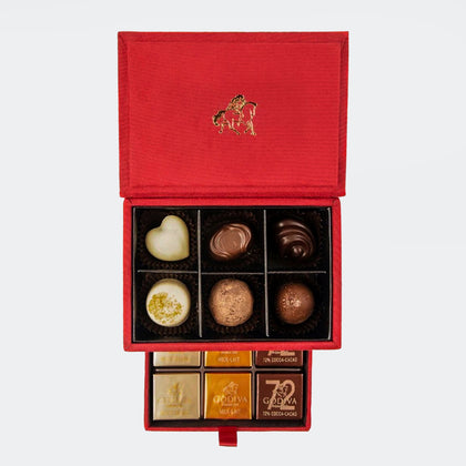 Godiva | Mini Royal Box Red & Romantic Red Roses