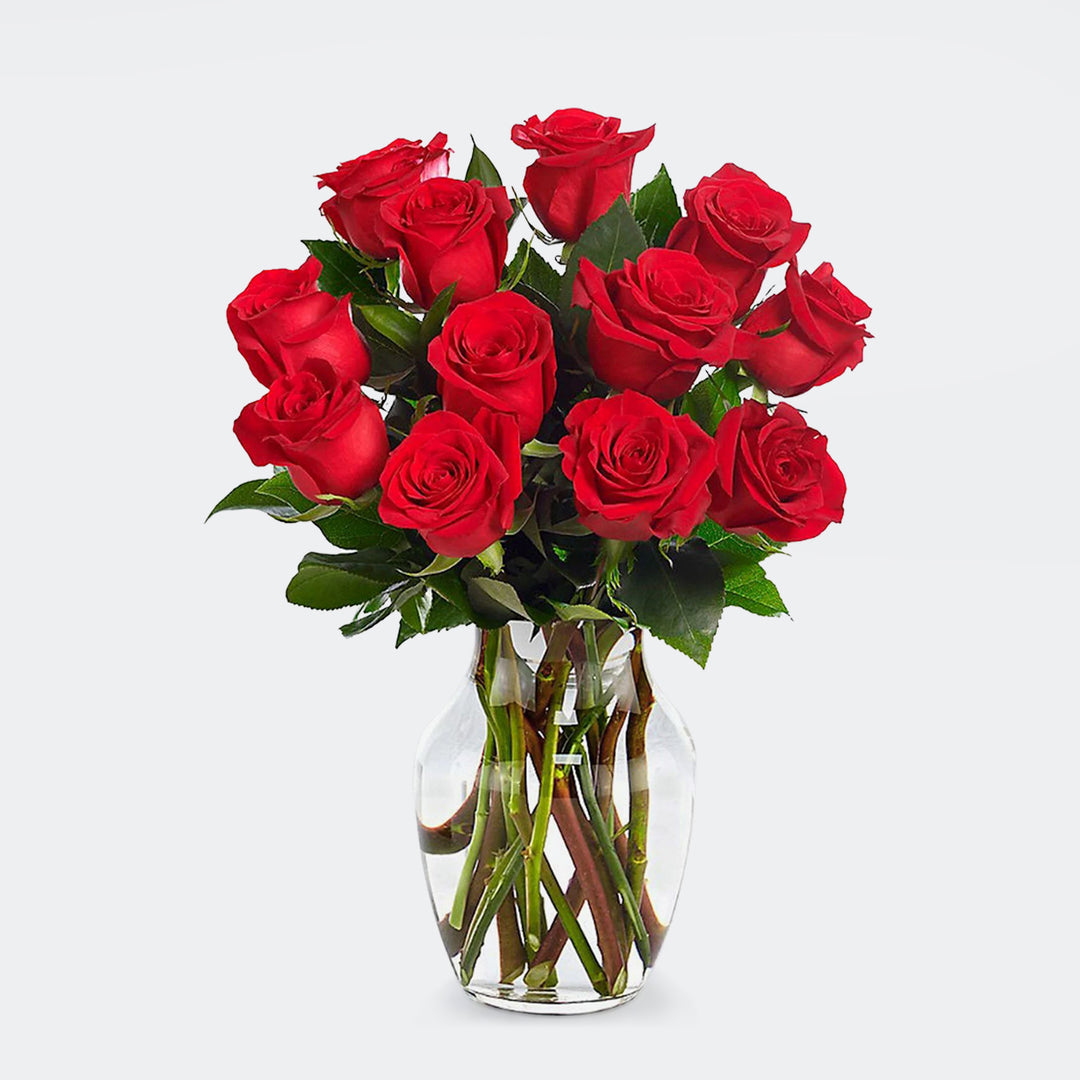 Exquisite Godiva Mini Royal Box with Romantic Red Roses Bouquet