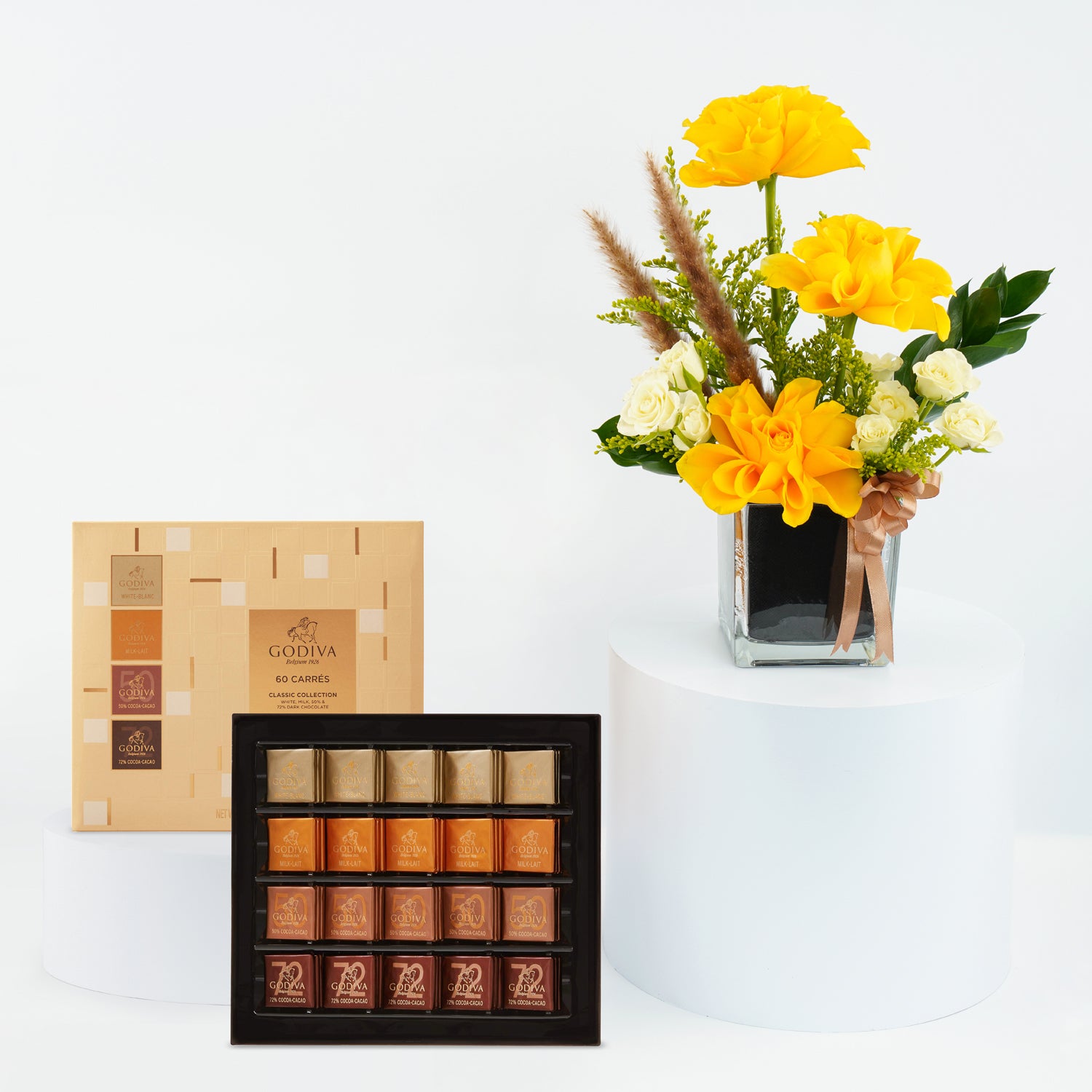 Godiva | PRP Carres Full Range 60 Pcs & Flowers Vase