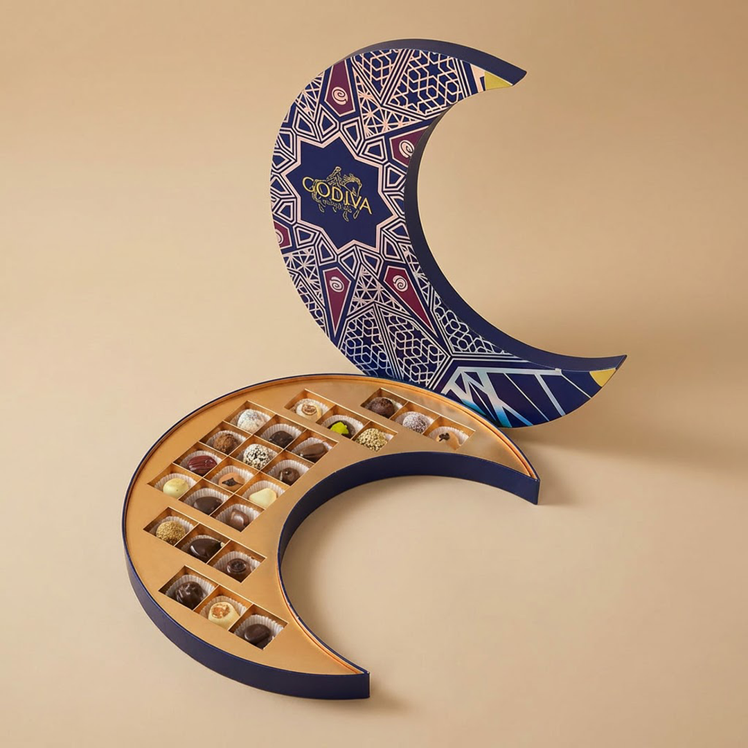 Godiva Ramadan Special: Exquisite 24-Piece Moon Shaped Chocolate Box