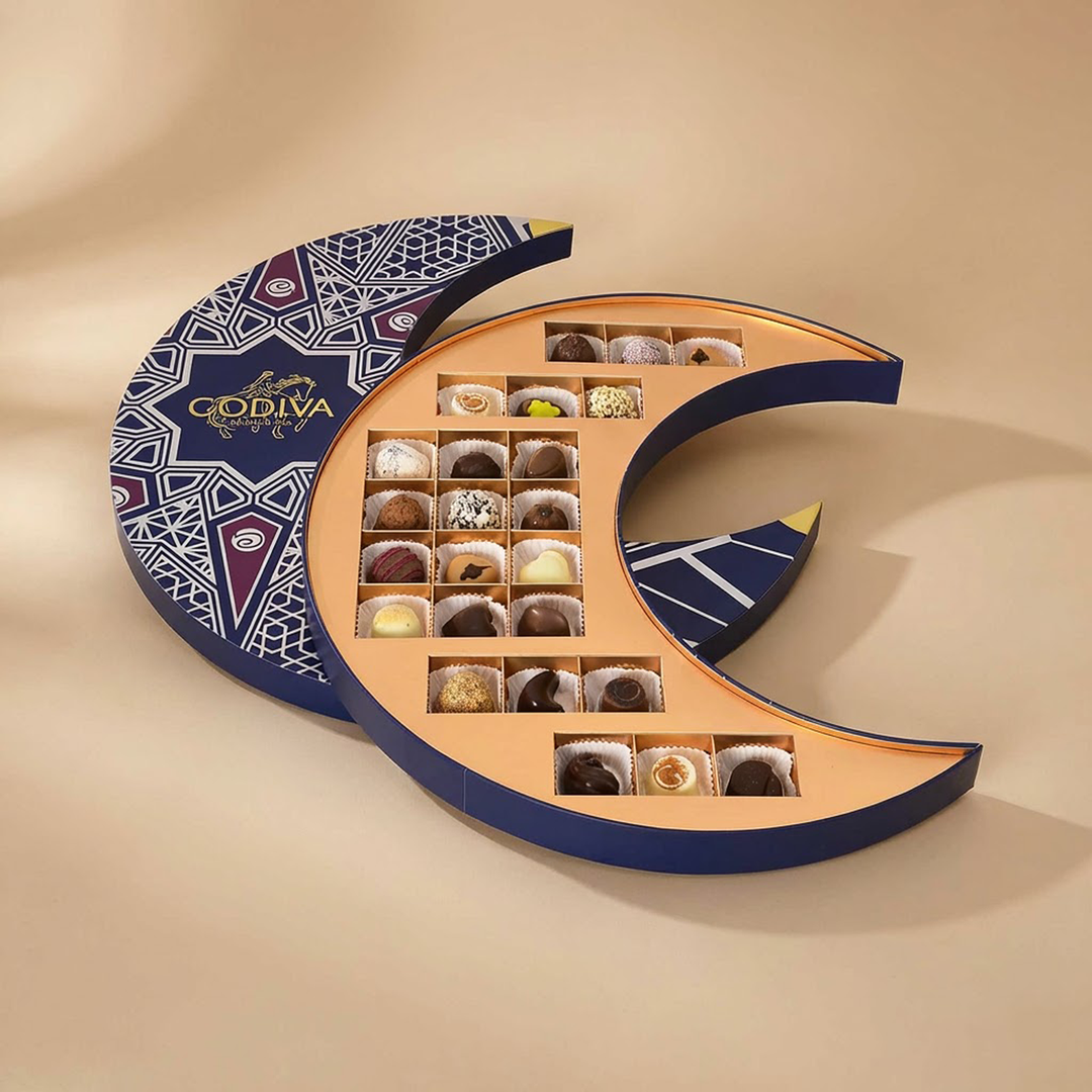 Godiva Ramadan Special: Exquisite 24-Piece Moon Shaped Chocolate Box