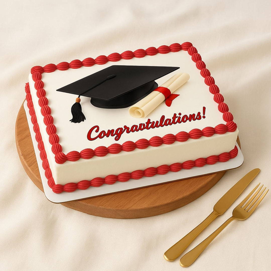 Vanilla Graduation Cake - Half Kg, Perfect for Celebrations