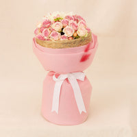 Elegant Graduation Wish Bouquet - Celebrate with Pink Roses & Chrysanthemums