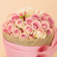 Elegant Graduation Wish Bouquet - Celebrate with Pink Roses & Chrysanthemums