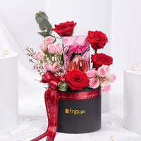 Luxurious Love Rose Box with Guess Girl Perfume